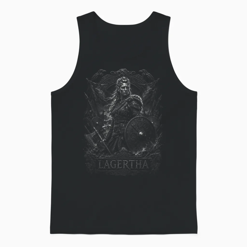 Légende De La Guerrière Viking Nordique Lagertha Viking Shieldmaidens Unisex Tank Top in Black