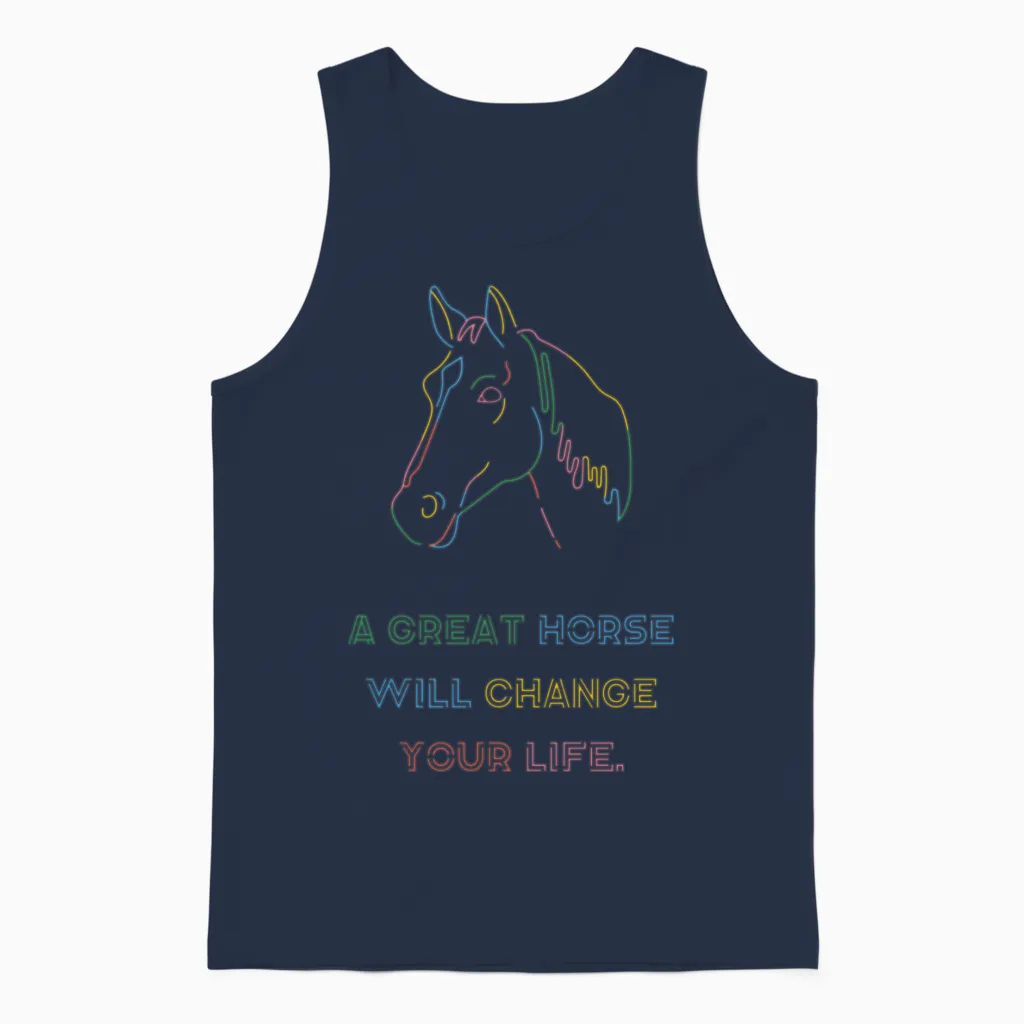 A Great Horse - Lovers Unisex Tank Top in Navy