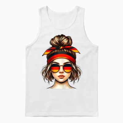 German Girl Deutsches Mädchen Deutschland Flagge Unisex Tank Top - White