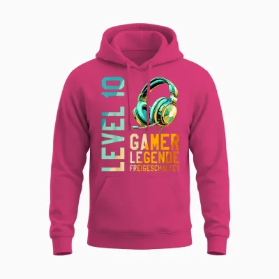10. Geburtstag Junge Mädchen Gaming Level 10 Jahre Unisex Hoodie - Heliconia