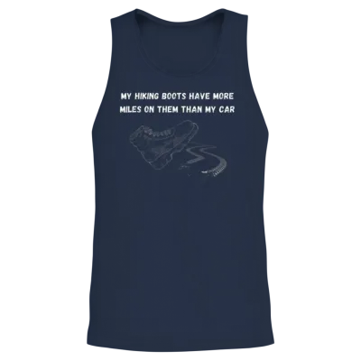 Funny Hiking More Miles Unisex Tank Top - Navy