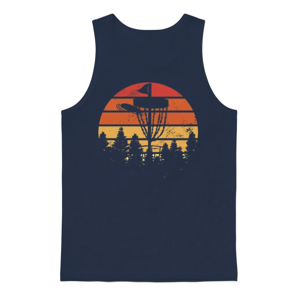 Retro Disc Golf Unisex Tank Top - Navy