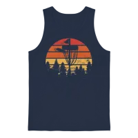 Retro Disc Golf Unisex Tank Top - Navy – 1