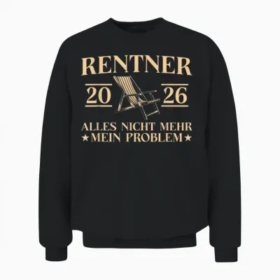 Men's Pensioner 2026 Retirement Deck Chair Retirement Unisex Sweatshirt - Black