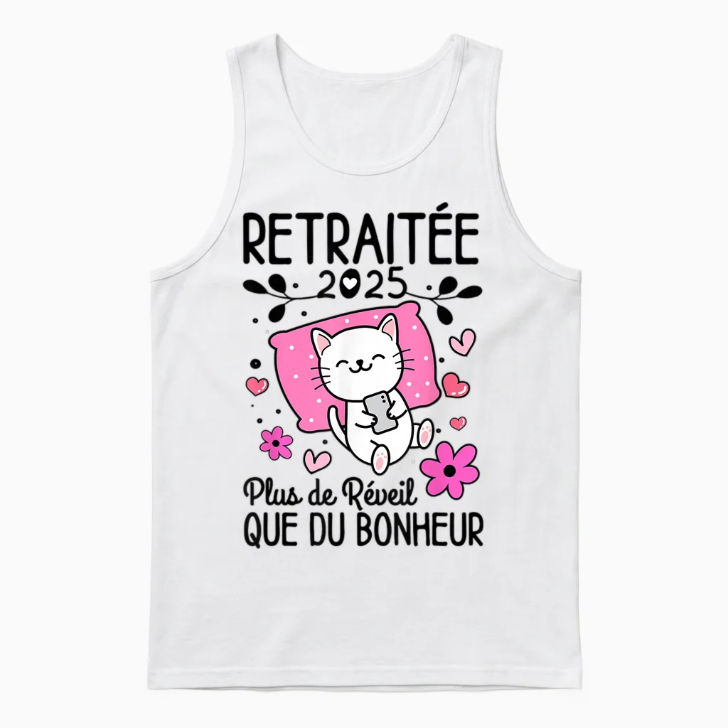 Retired Women 2025 Humor Retirement Gift 2025 T-Shirt, Blue, S Unisex Tank Top in White