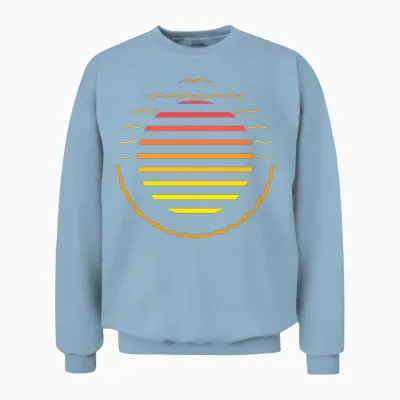 Retro Sunset Style 80s Unisex Sweatshirt - Light Blue