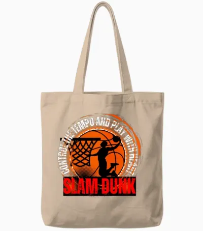 Basketball Slam Dunk Tote Bags - Natural