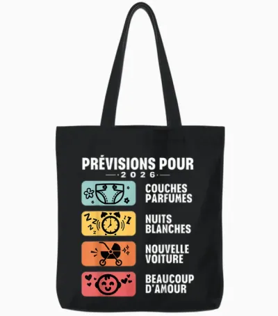 Man Soon Dad 2026 Announcement Humor, Funny Gift Future Dad Tote Bags - Black