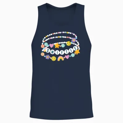 Vintage Taylor First Name Personalized Friendship Bracelet Unisex Tank Top - Navy