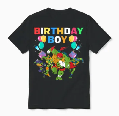Teenage Mutant Ninja Turtles Birthday Boy Celebration Gift Unisex T-Shirt - Black