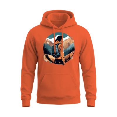 Hiking Girl Unisex Hoodie - Orange