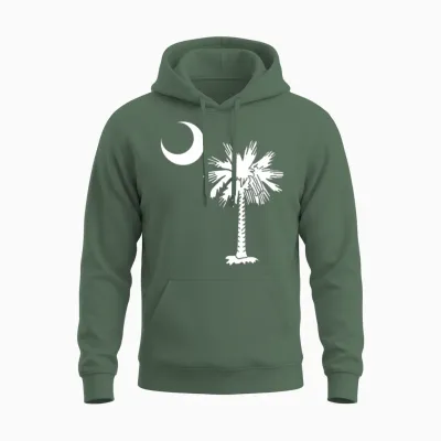 South Carolina State Flag Palmetto Tree Crescent M Unisex Hoodie - Military Green