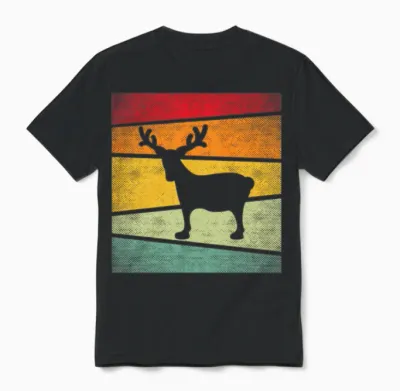 Moose Retro Unisex T-Shirt - Black