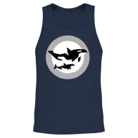 Orcas Unisex Tank Top - Navy – 2