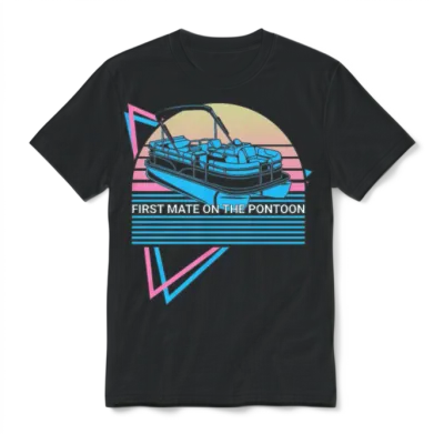 Boating Retro Unisex T-Shirt - Black