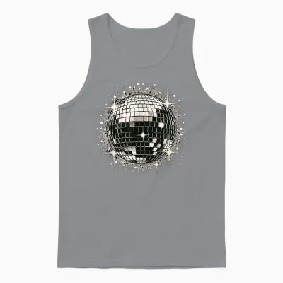 Black and White Disco Ball Retro Party Unisex Tank Top - Sport Grey