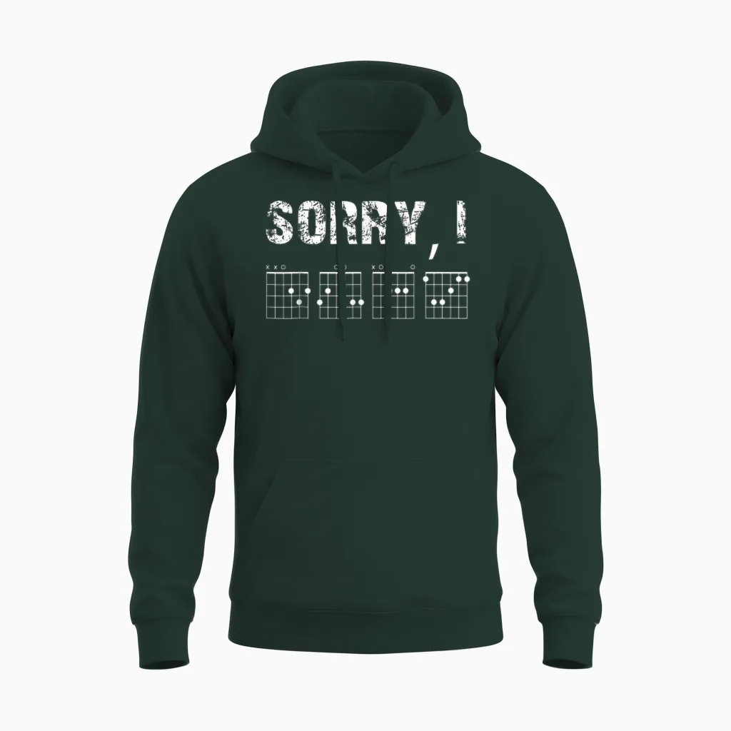 Sorry I-Dgaf Funny Hidden Message Guitar Chords for Lover Unisex Hoodie in Forest