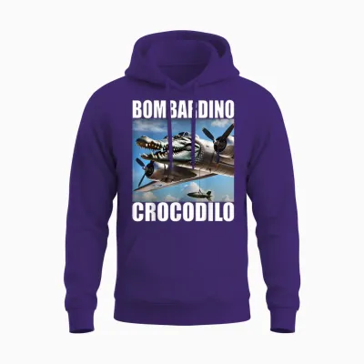 Meme Italiano Bombardino Crocodilo Brainrot Unisex Hoodie - Purple