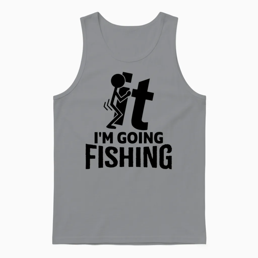 Funny Fishing Unisex Tank Top in Sport Grey
