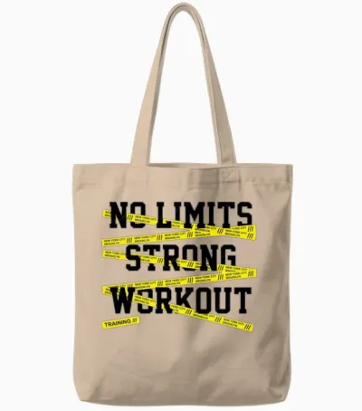 No Limits Strong Workout Tote Bags - Natural