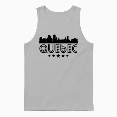Retro Quebec Skyline Unisex Tank Top - Ash