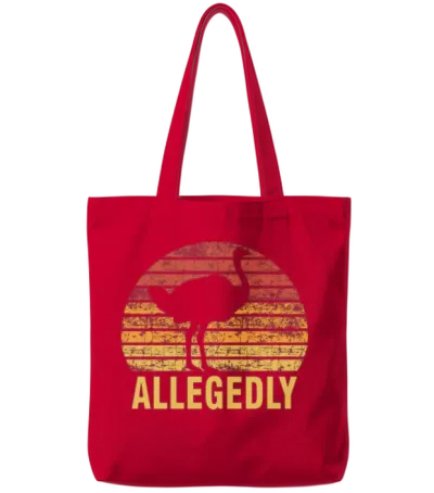 Allegedly Funny Ostrich Tote Bags - Red