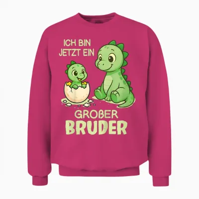 Children's Dino Siblings Baby T-Shirt with German Text "ich Bin Jetzt Ein Großer Bruder" [, Black, S Unisex Sweatshirt - Heliconia