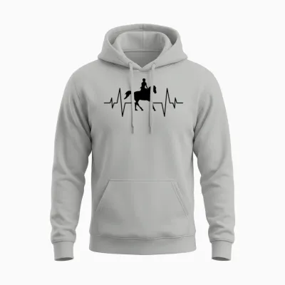 Horse Heartbeat Unisex Hoodie - Ash