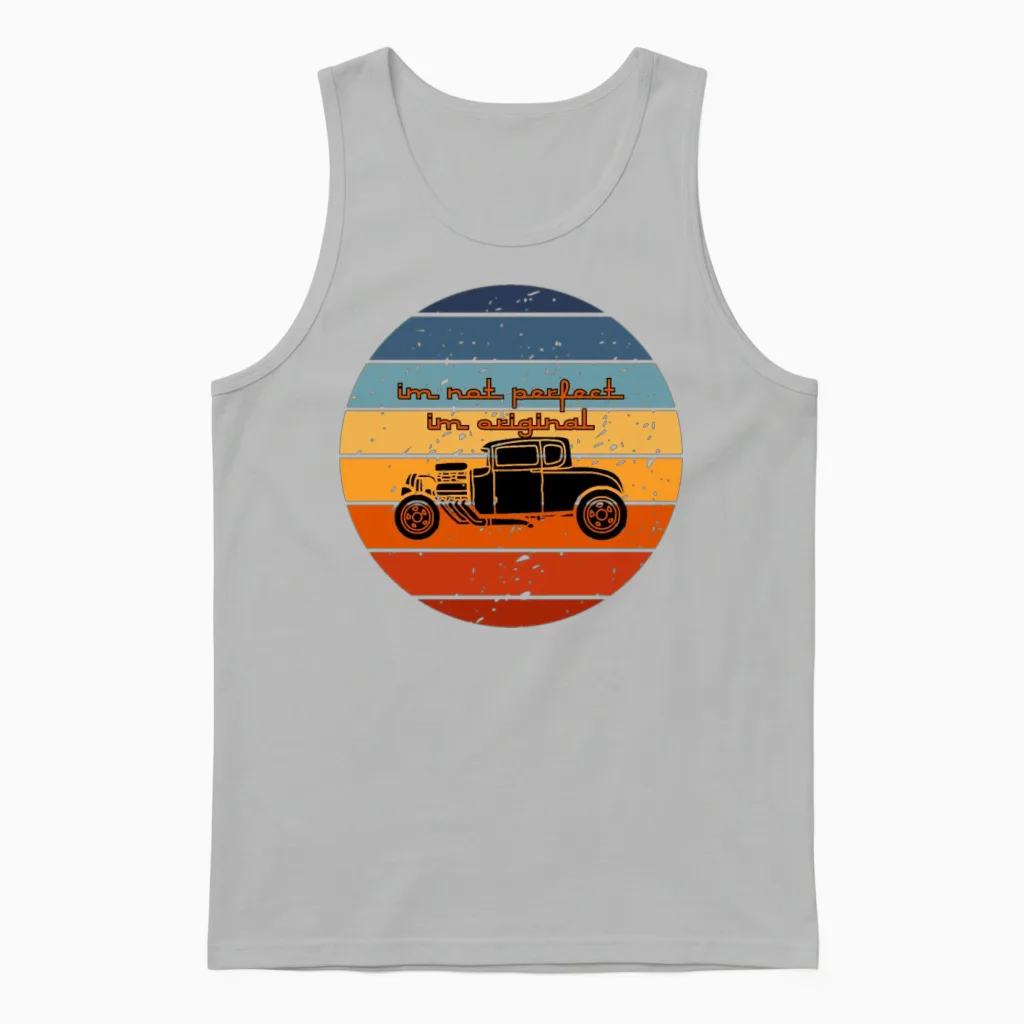 Retro Car Cars & Muscle Unisex Tank Top in Ash