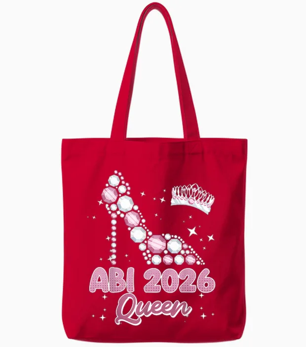 Abitur Queen Abi 2026 Abiturientinnen Lustiges Abitur Tote Bags in Red