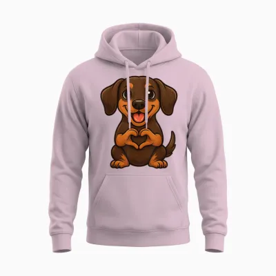 Dackel Mit Herz | Süßer Dackel Mit Herzsymbol Unisex Hoodie - Light Pink