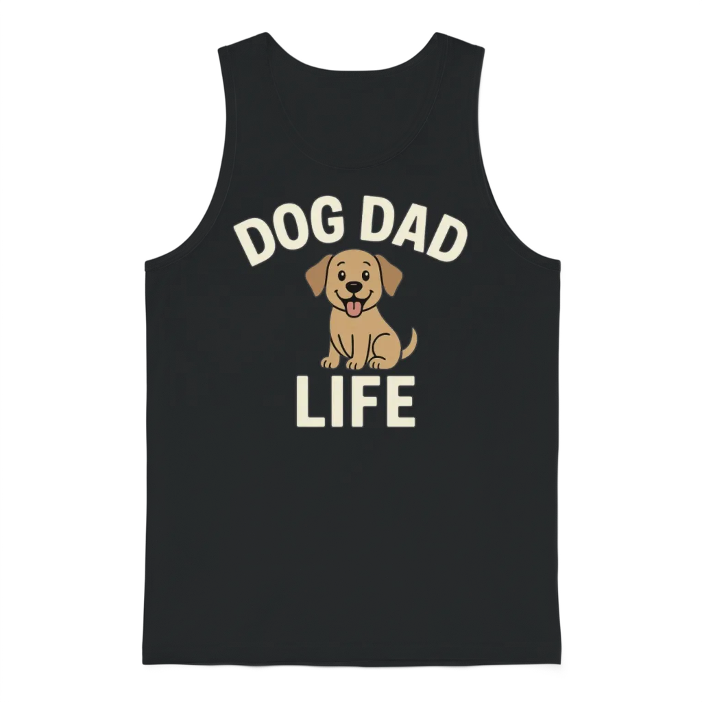 Dog Dad Life โ Cute Cartoon Puppy Design for Dog Unisex Tank Top - Black