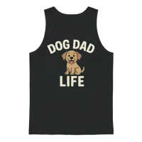 Dog Dad Life – Cute Cartoon Puppy Design for Dog Unisex Tank Top - Black – 1