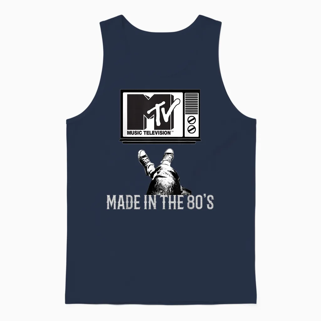 Mtv Made in the 80's Vintage Shirt for Mtv Fans Men Women Unisex Tank Top in Navy