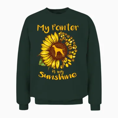 Chien D'arrêt Anglais Est Mon Rayon De Soleil Tournesol T-Shirt Haut De Gamme Unisex Sweatshirt - Forest