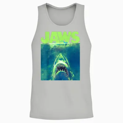 Jaws Surfacing Neon Poster Logo Unisex Tank Top - Ash