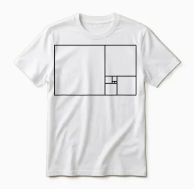 Goldenes Fibonacci-Verhältnis Rechteck Unisex T-Shirt - White