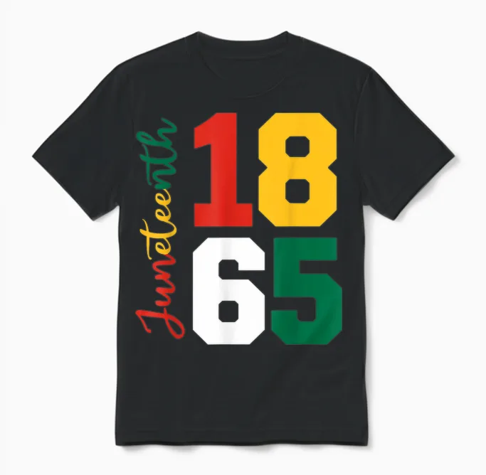 Juneteenth Shirts Women Men African American Juneteenth 1865 Unisex T-Shirt in Black