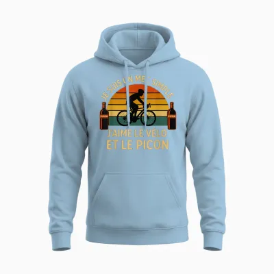 Picon Bike Aperitif T-Shirt Gift Idea for Cyclist Man Unisex Hoodie - Light Blue