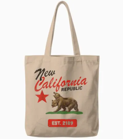 Fallout New California Republic Flag Est 2189 Video Game Tote Bags - Natural