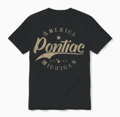 Pontiac Mi Michigan T-Shirt, Black Unisex T-Shirt - Black