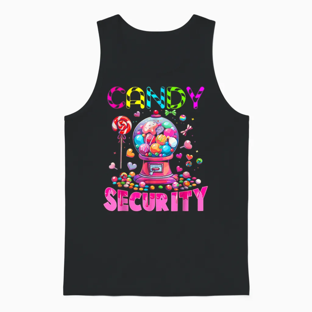 Candy Security Candyland Costume Kids Teens Adult Unisex Tank Top in Black