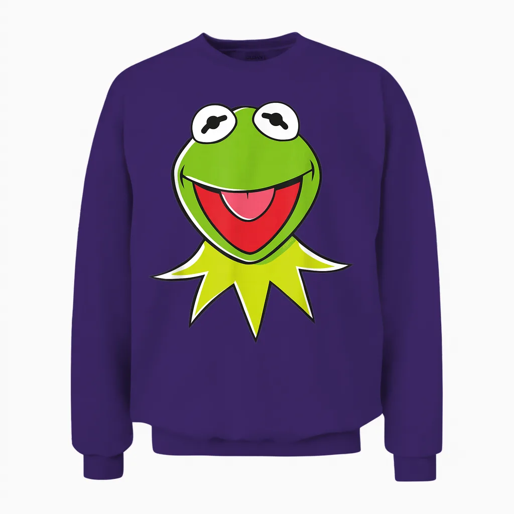 The Muppets Kermit Head Unisex Sweatshirt in Purple