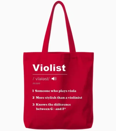 Funny Violist Definition Tote Bags - Red