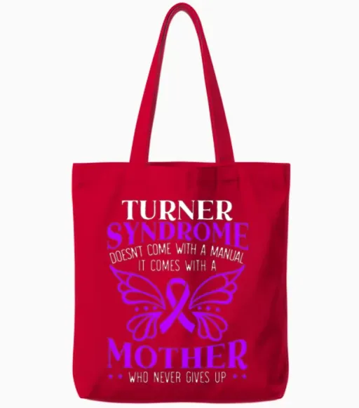 Turner Syndrome Support Turner Syndrome Awareness Tote Bags in Red
