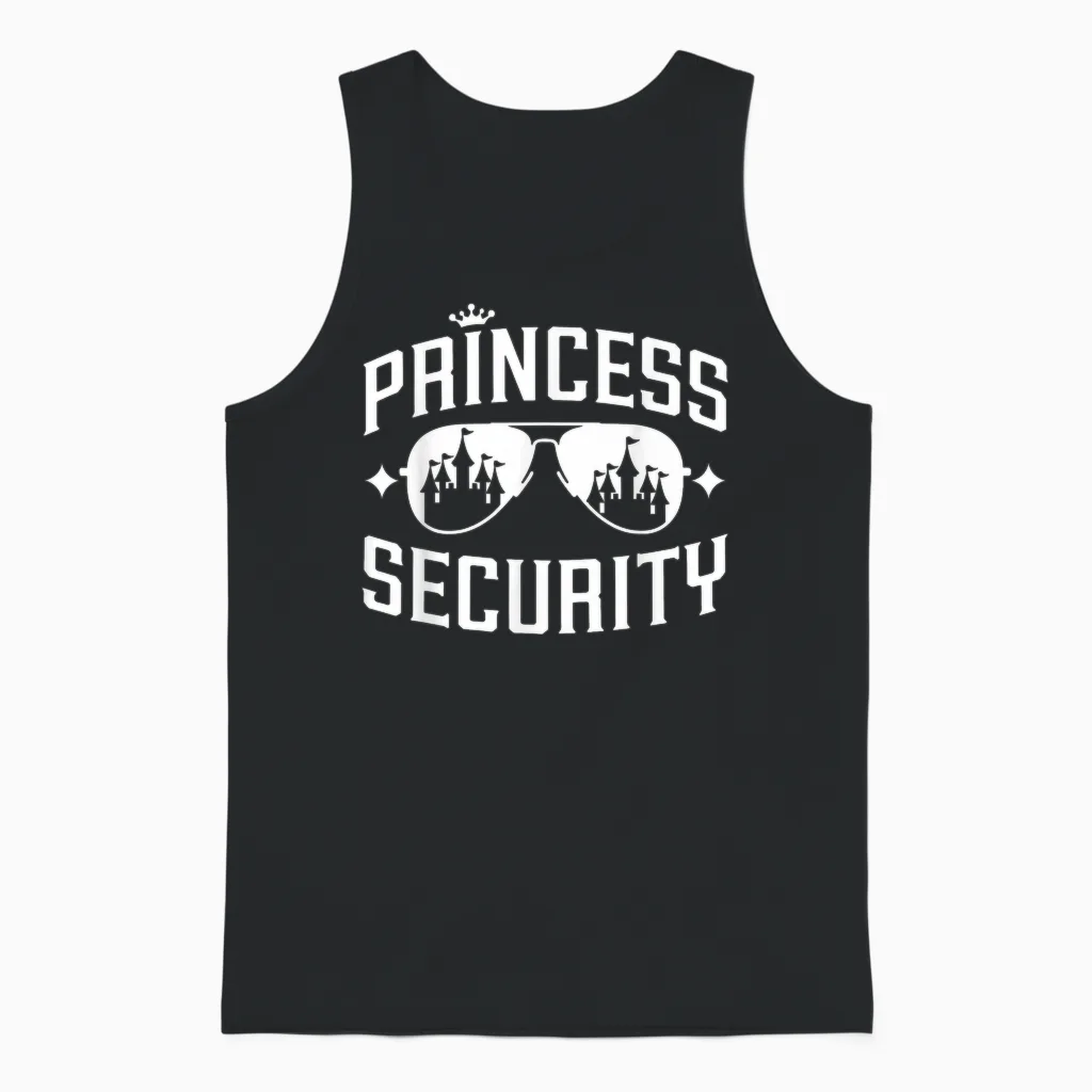 Fairy Tale Princess Security Cool Castle Shades Matching Unisex Tank Top in Black