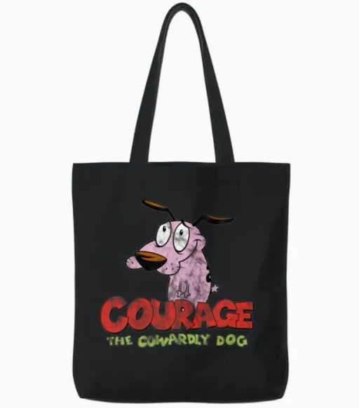 Courage the Cowardly Dog - Lovers Tote Bags in Black
