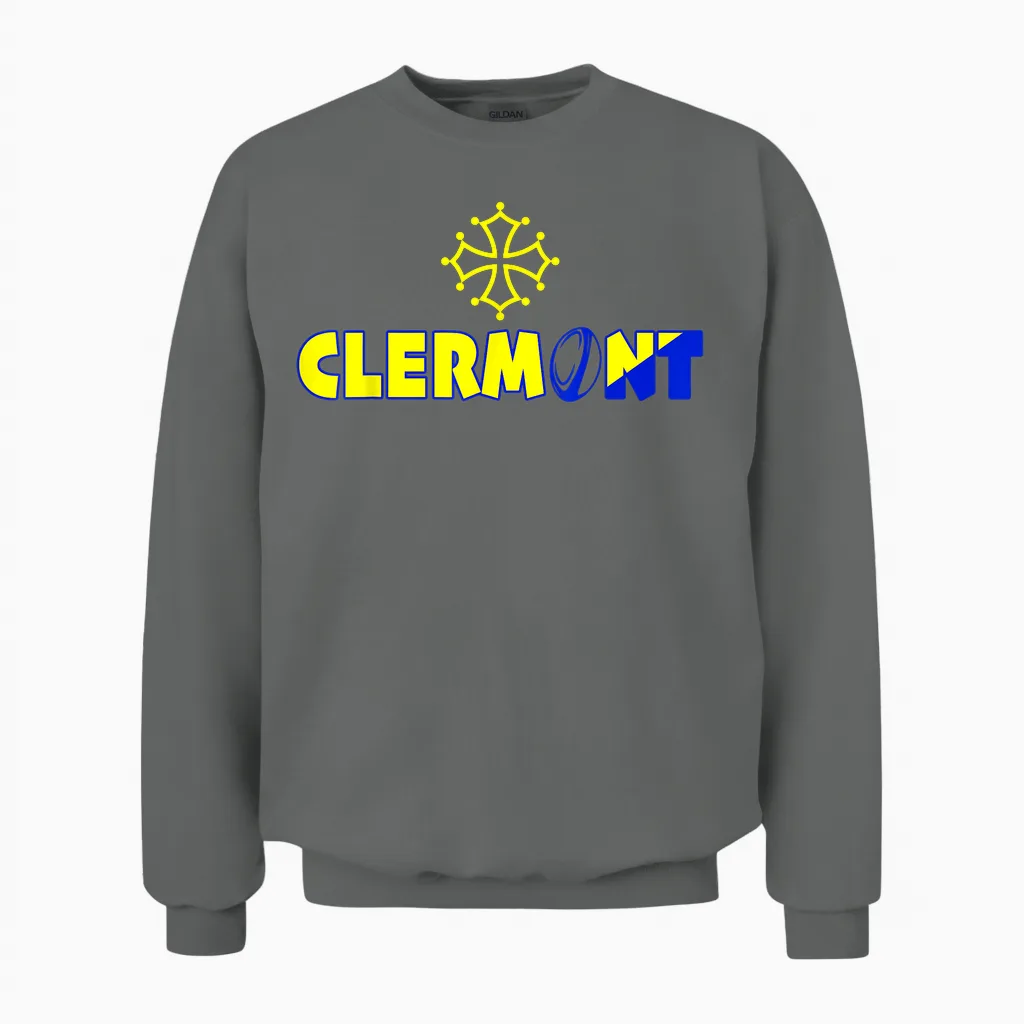 Pride Gift Rugby Clermont Supporter Player Yellow and Blue T-Shirt, Black, S Unisex Sweatshirt in Graphite Heather