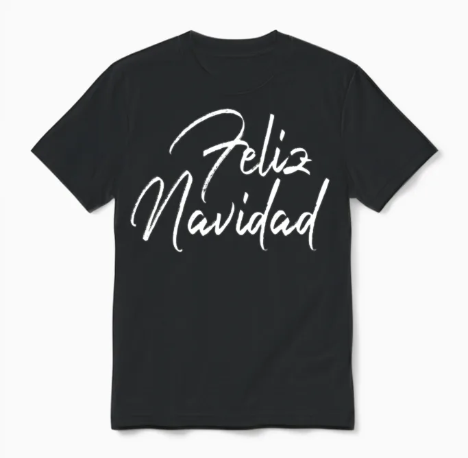 Feliz Navidad Retro 70s Unisex T-Shirt - Black