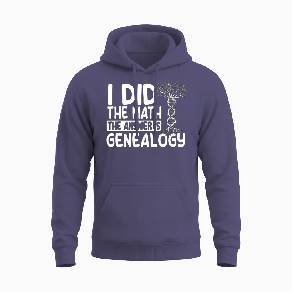 Funny Genealogy Gift Unisex Hoodie in Heather Sport Dark Navy